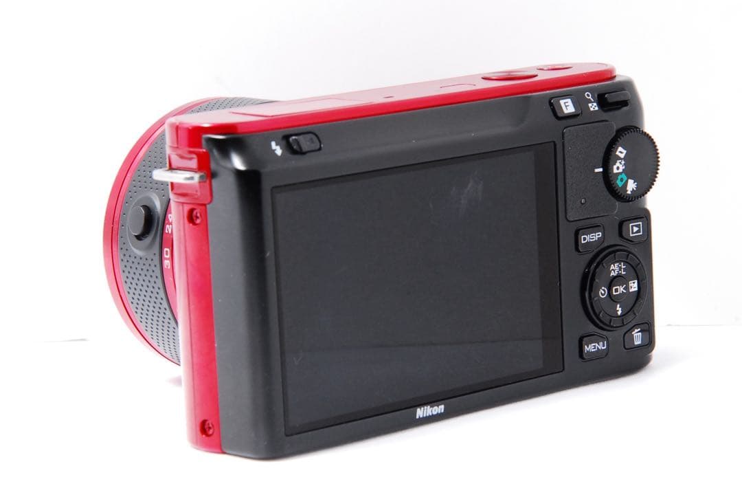 【低ショット1204回】Nikon 1 J1 レッド 初心者おすすめ スマホ転送