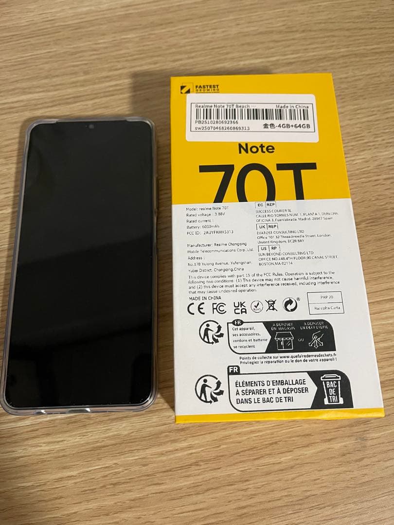 realme Note 70T ゴールド、ブラック4GB/64GB 2台セット