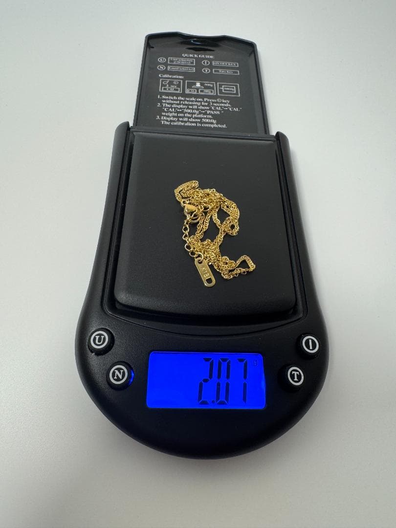 美品/日本製K18ゴールドリンクチェーンネックレス2.07g