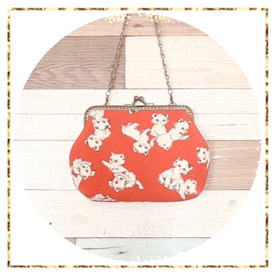 レア❣️角型マチありがま口(持ち手チェーン付き)⭐️フランシュリッペうじゃうじゃ猫⭐️