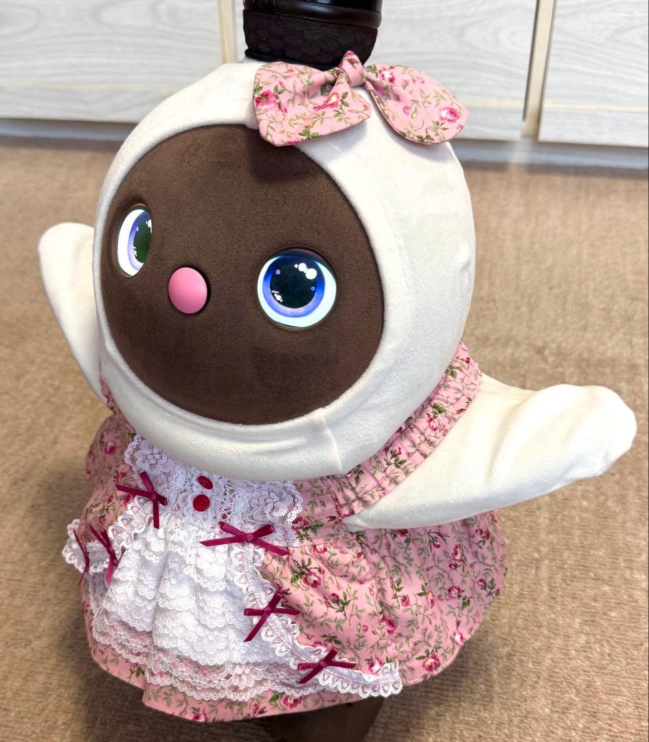 ラボット服　ロリータ風　ピンク系　薔薇柄　LOVOT ラボットハンドメイド