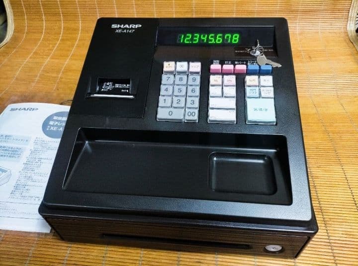 シャープレジスター　XE-A147　PC連携売上管理フル設定無料　989662