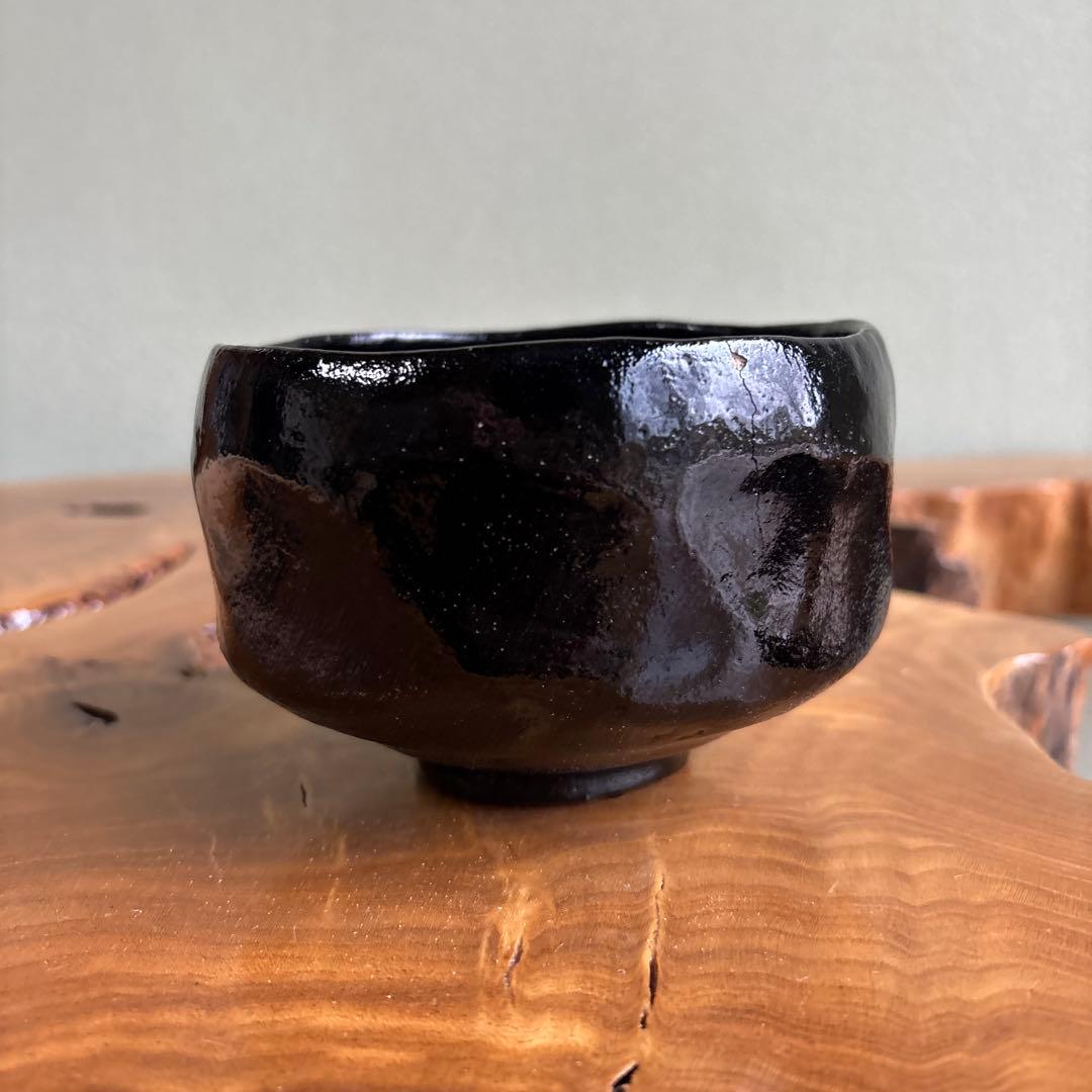 黒楽茶碗 佐々木松楽造 楽焼 共箱 抹茶碗 茶道具