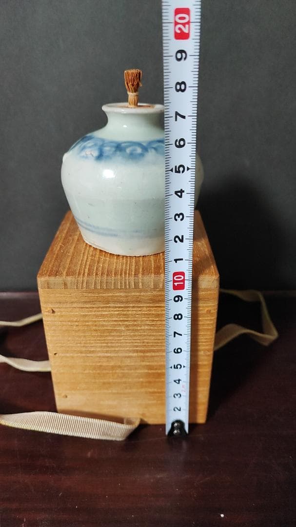 中国明時代　青華お茶入　茶道具
