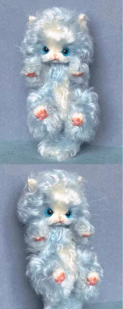 青花仔猫 アーティストベア 海外作家様 ハンドメイド ぬいぐるみ テディベア