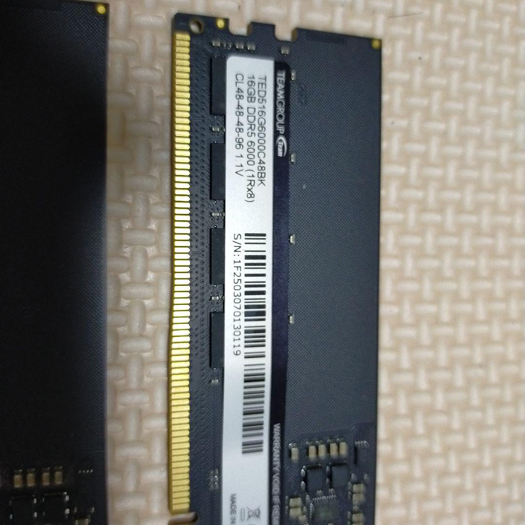 TEAM DDR5 32GB　16GB×2　6000MHz CL48 動作確認済