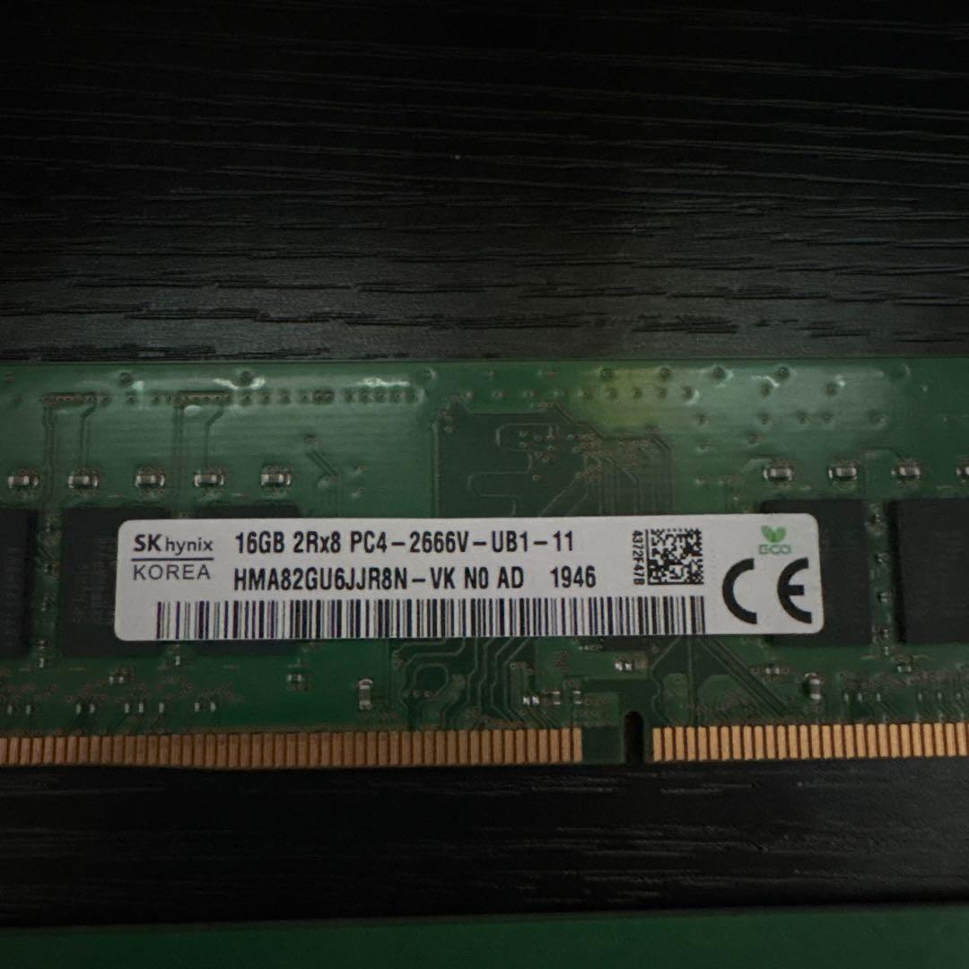 SK hynix製 DDR4 メモリ 16GB ×4枚セット（合計64GB）