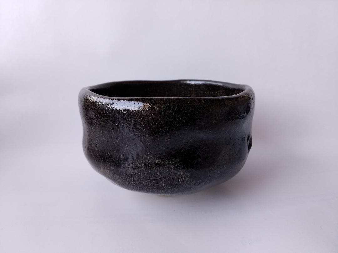 福井楽印 黒楽茶碗 茶道具 茶器 抹茶碗 茶碗 美品 です。