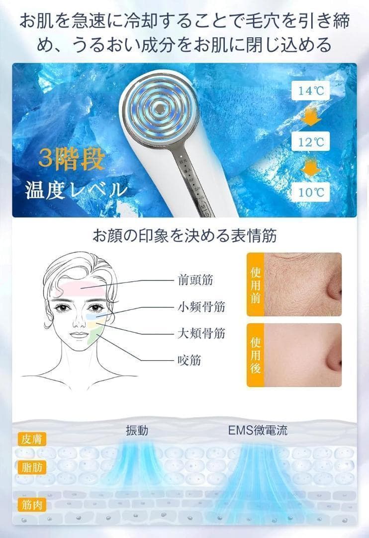 美顔器 RF美顔器 イオン導出 イオン導入 超音波美顔器 EMS 微電流