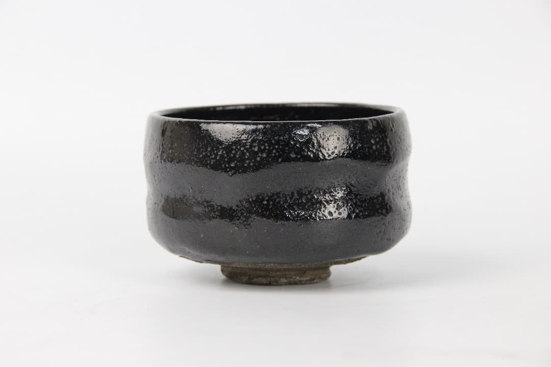 黒楽茶碗 楽焼 落款あり　抹茶茶碗 茶道具 陶器 時代物 FA01-04