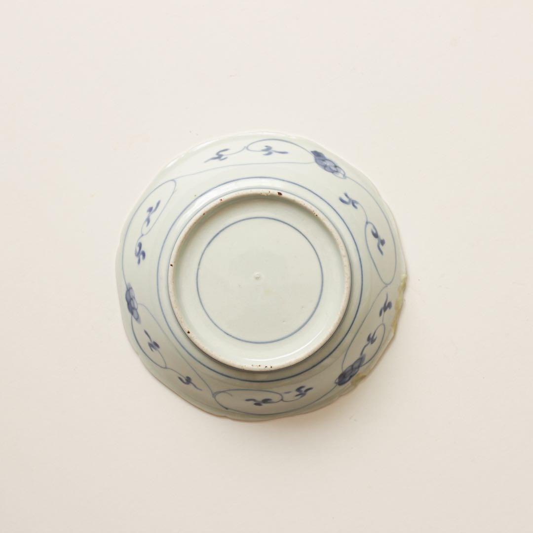 古伊万里　伊万里　江戸　紅葉　流水　墨弾き　輪花　深皿　平向付　金継ぎ　材料