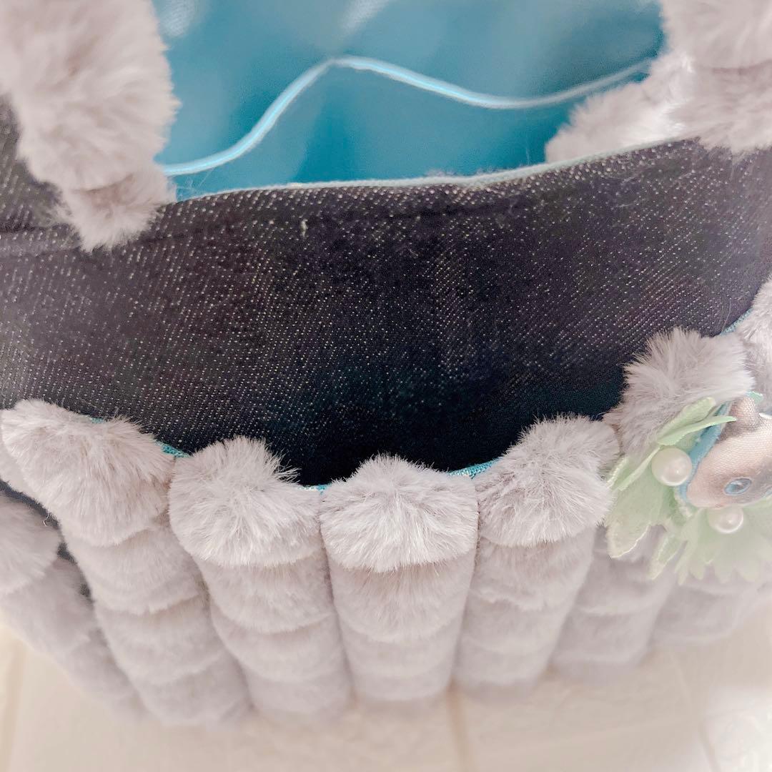 ゆ*ら様 ふわもこファー×デニムトート 立体 クラウディ ちゃん 大人可愛い