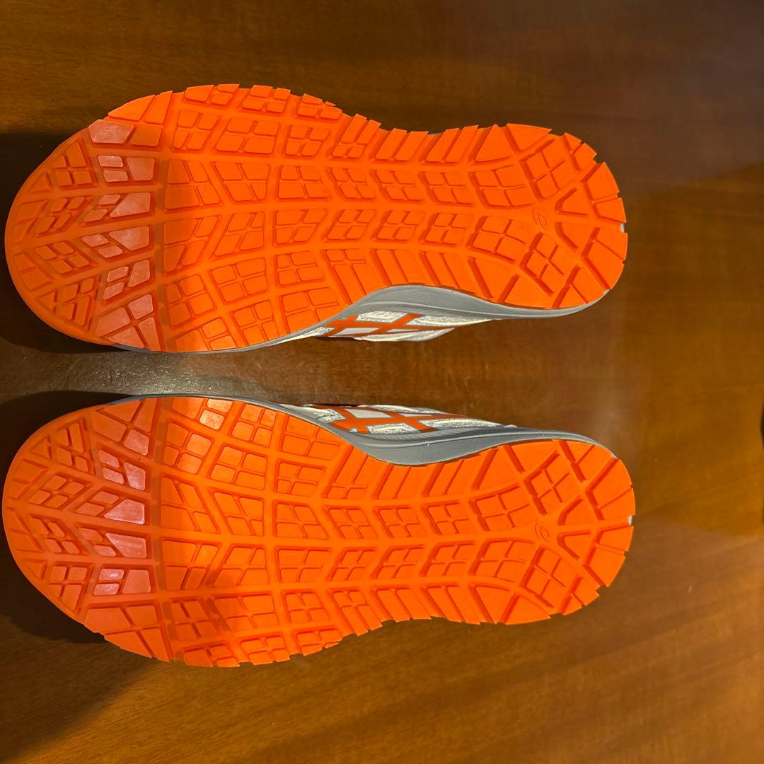 ASICS ボアシステム 安全靴 ホワイト/オレンジ22.5