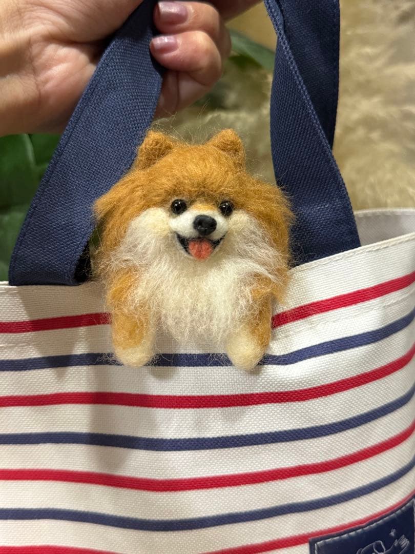 羊毛クリップペット　ポメラニアン　オレンジ　ポメ　うちの子　ペット　マスコット