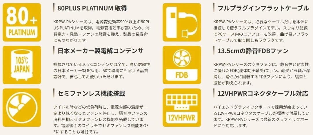 玄人志向 電源ユニット 1200W ATX 80 PLUS プラチナ