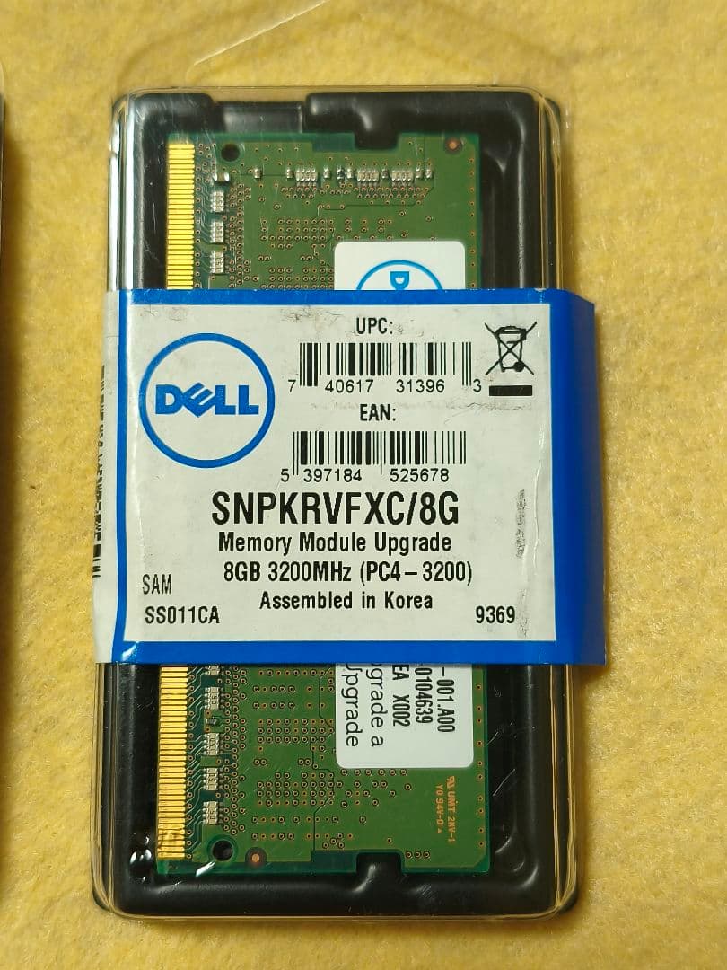 DELL純正 DDR4-3200 16GB ノートPC用 8GBx2