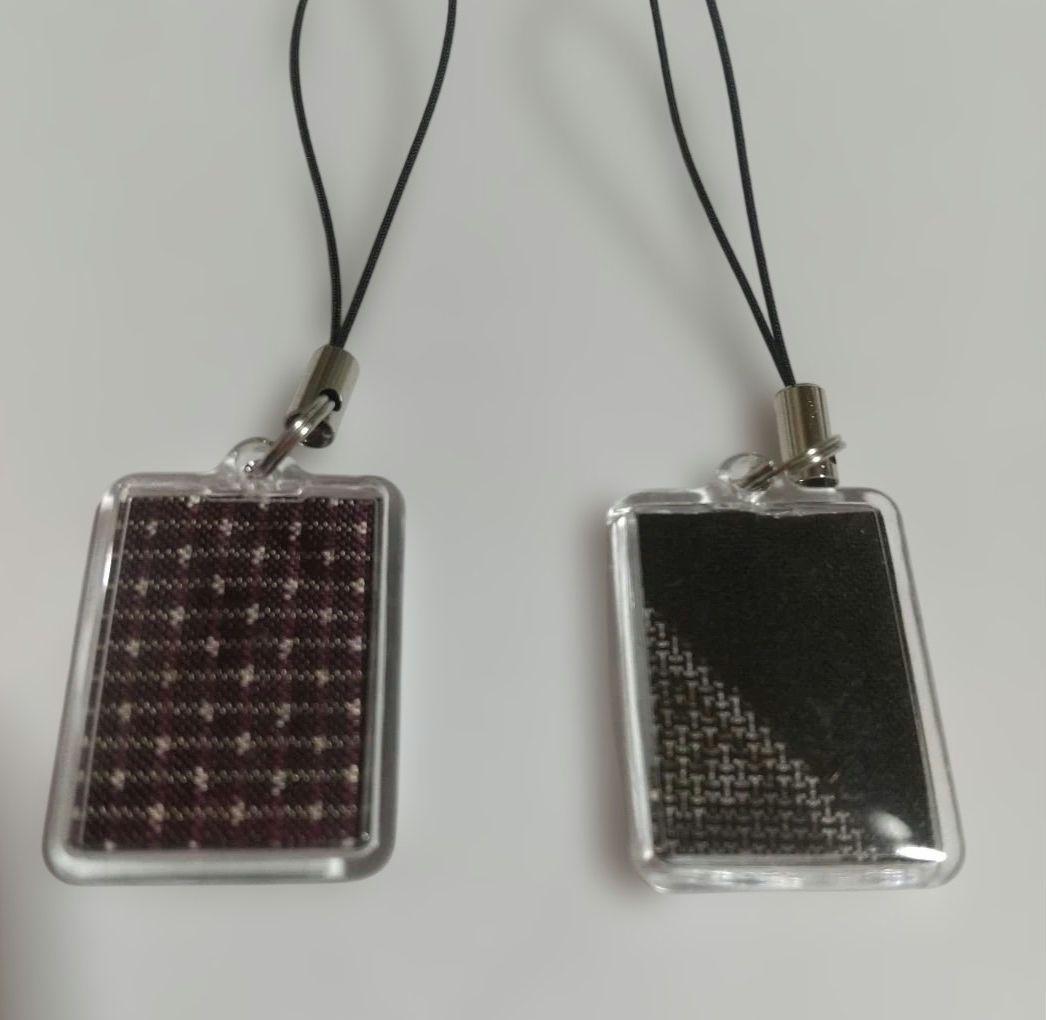 茶亀甲柄&黒泥染め模様紬柄ストラップ(新品未使用2セット)