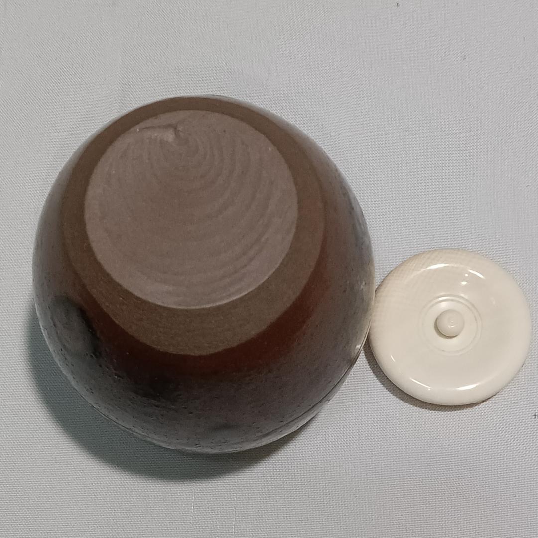 茶道具　韓国寶林陶窯　趙誠主作　肩衝茶入　山椒緞子仕覆付　超美品！！