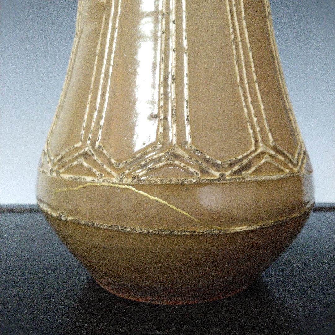 NO682 唐津焼　いっちん模様　徳利　時代物