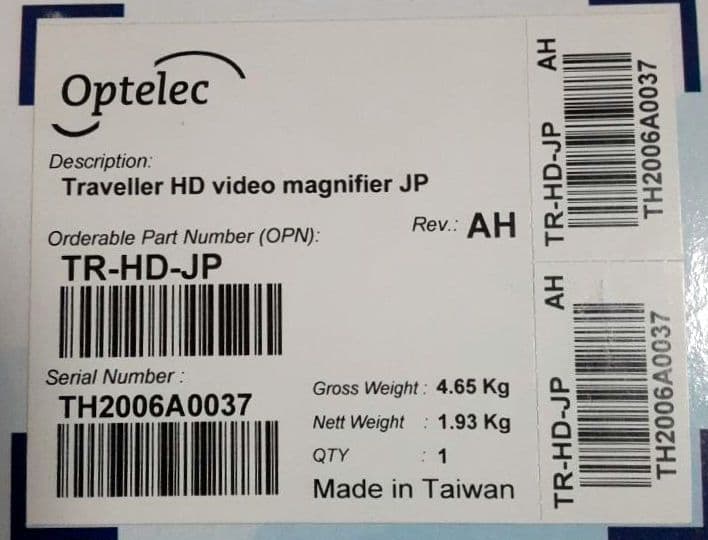 新品未使用品 卓上型拡大読書器 操作簡単　Optelec TravelldrHD