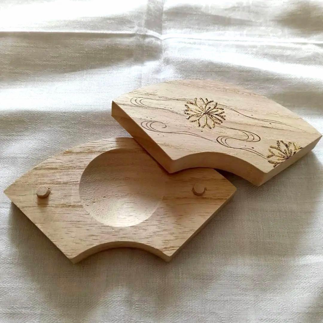 桐地　扇面　飾香合　宗峰作