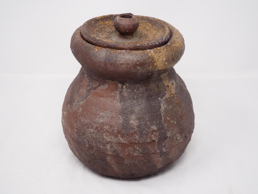備前焼　フタ付き水指C　茶道