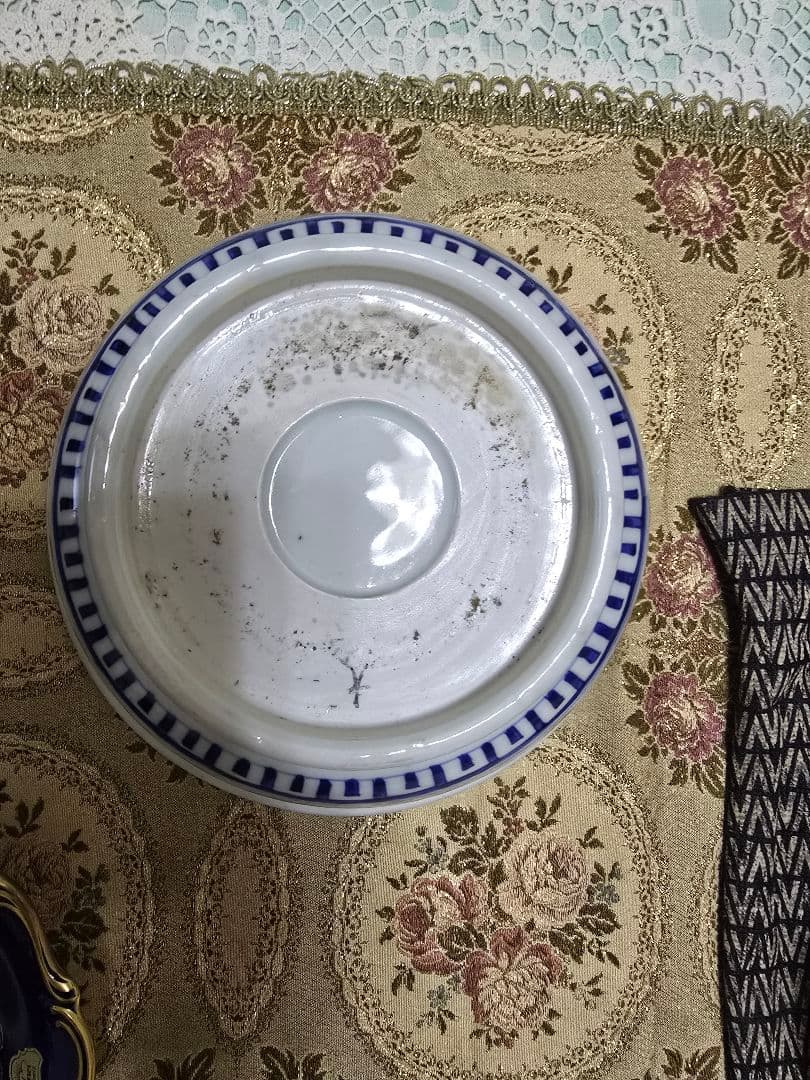 時代物色鮮やかな陶器の鉢