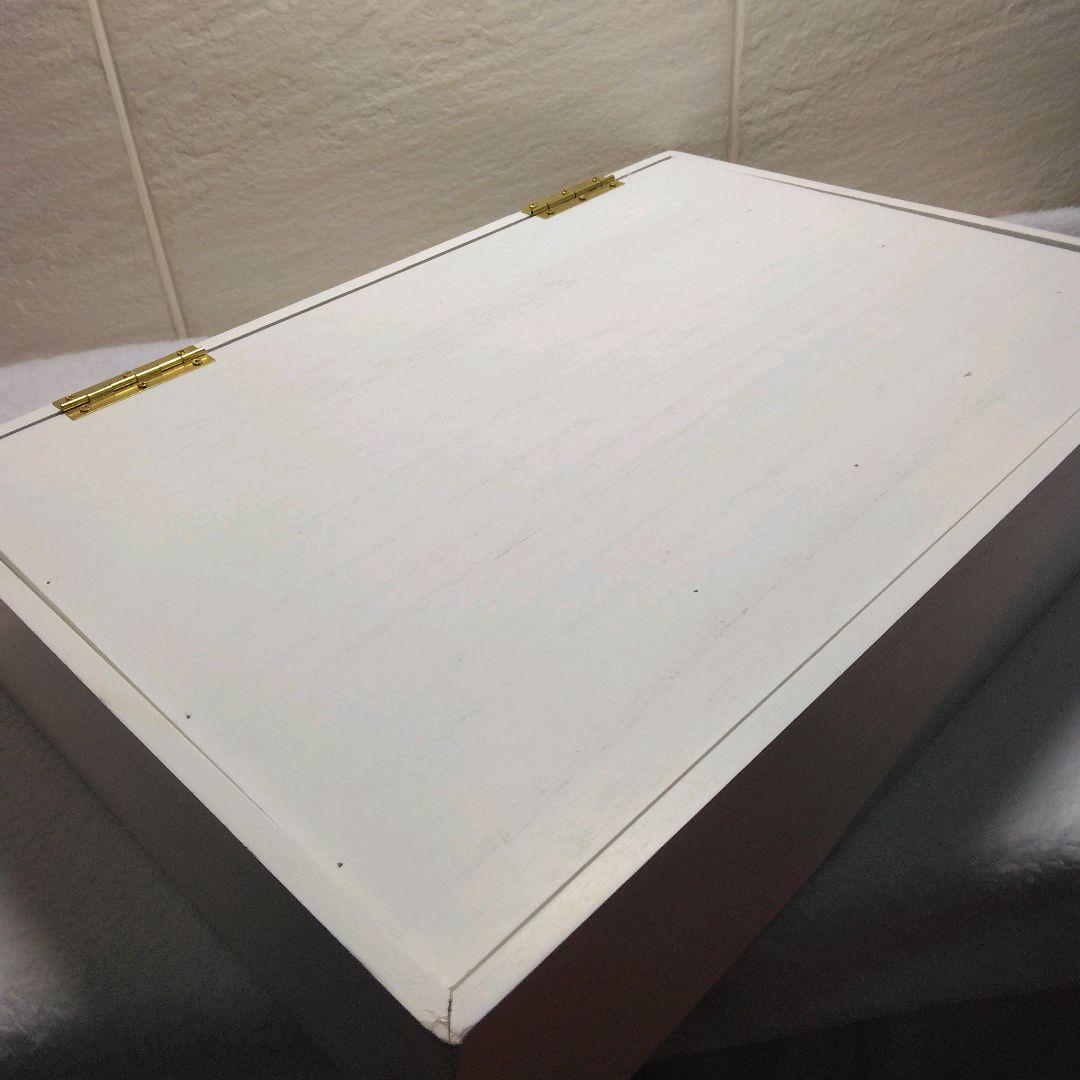 木目調 白いボックス 40×28×8cm