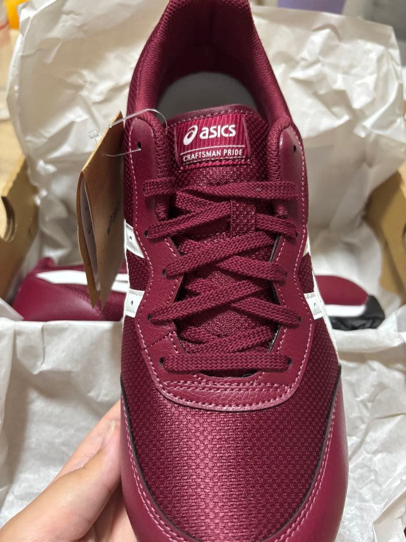 asics CRAFTSMAN PRIDE バーガンディ/ホワイト 安全靴