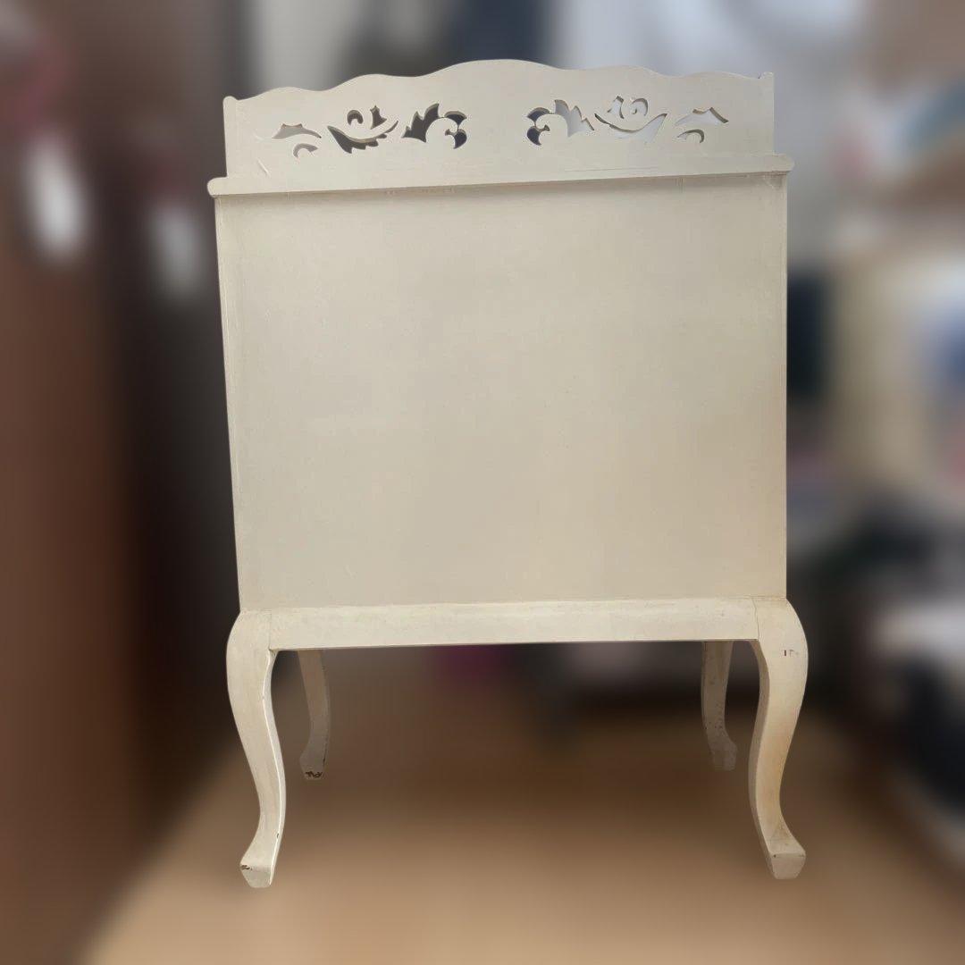 アンティーク調 猫脚チェスト 花柄 シャビー 3段チェスト