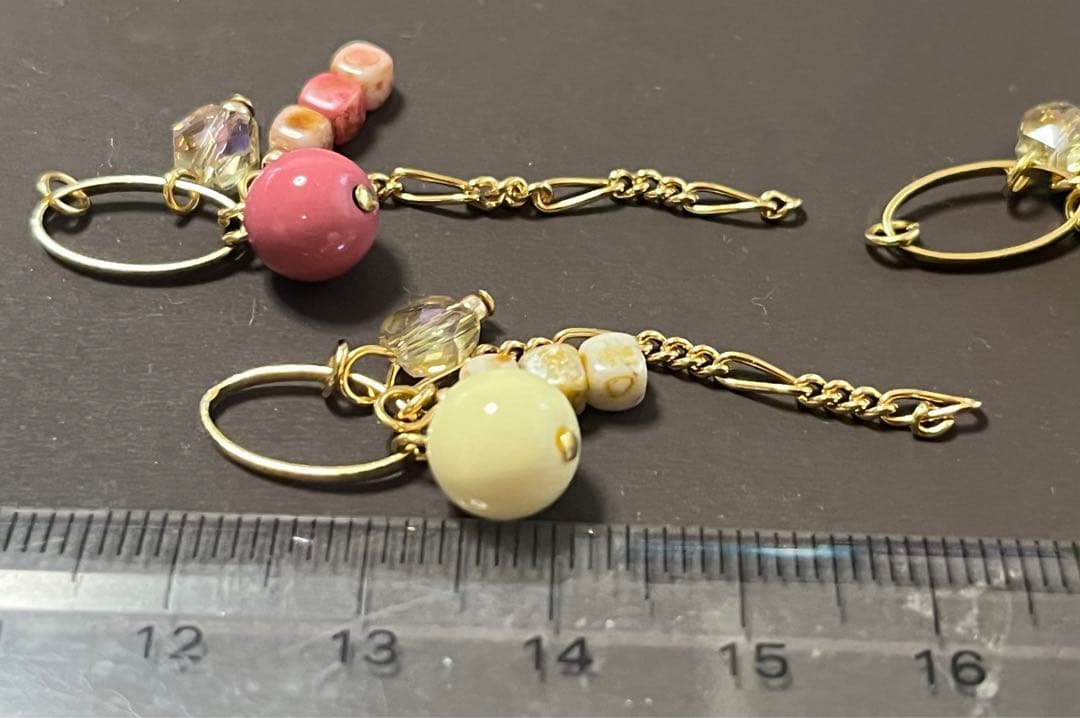 チェコ ビーズ チャーム ホワイト ハンドメイド 45