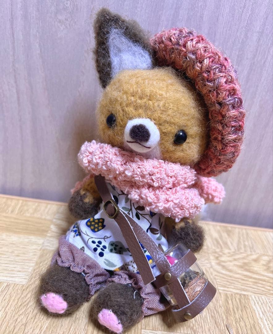 ハンドメイド きつね ぬいぐるみ あみぐるみ 作家