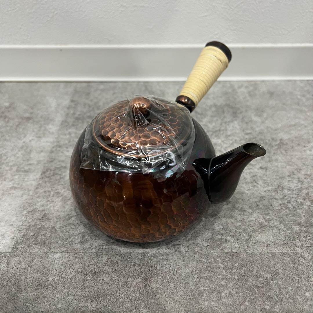 未使用 桃山古色 急須 茶壺セット 銅製 茶器 英純堂 茶道具