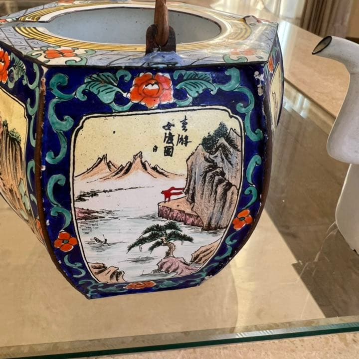 中国 六角酒器　チロリ　大明宣徳　アンティーク　ヴィンテージ