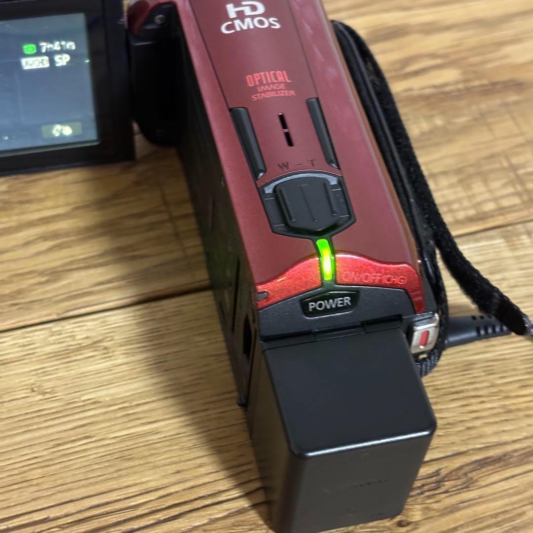 美品Canon iVISHFR31ビデオカメラレッド 大容量バッテリーパック付き