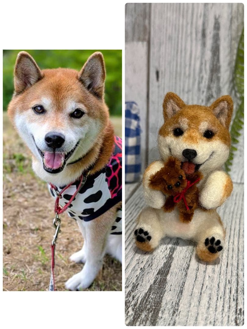 うちの子ベア　テディベア　羊毛フェルト　モール人形　ペット　マスコット