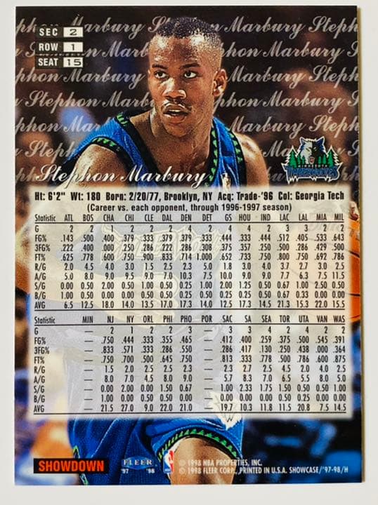 その他 97-98fleer showcase Stephan Marbury