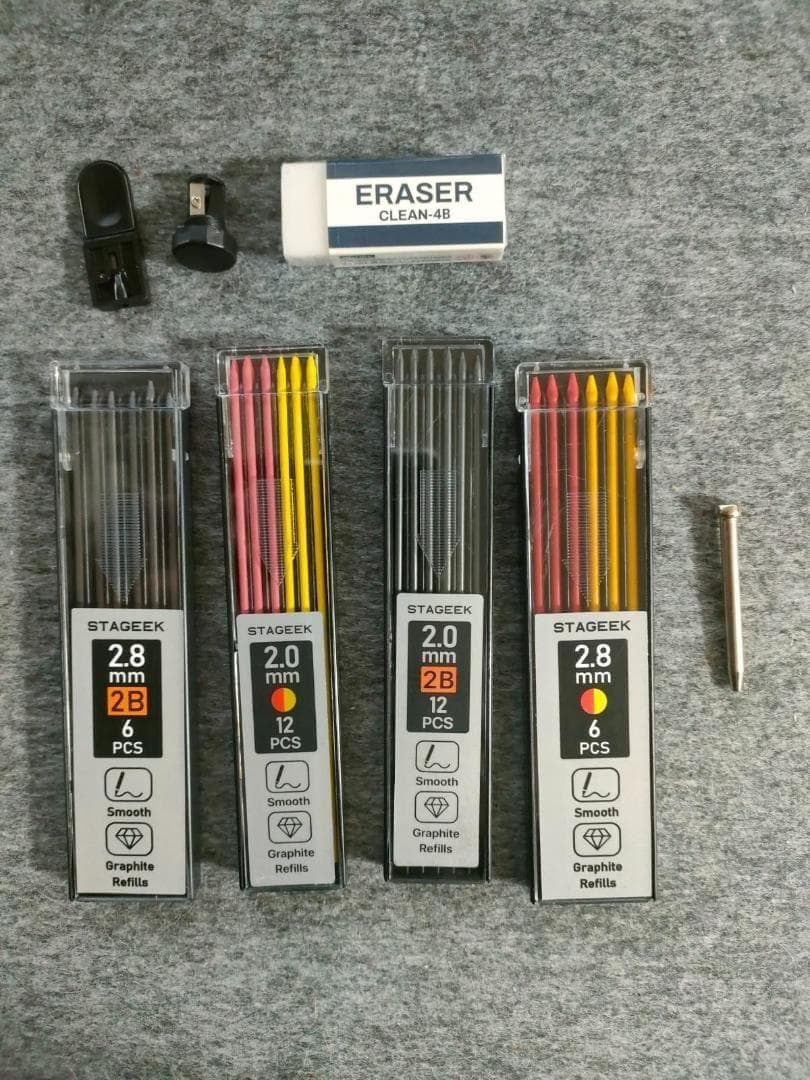 建築用シャーペン 34点セット 2.8ｍｍ大工用シャープペンシル 2.0mm建A
