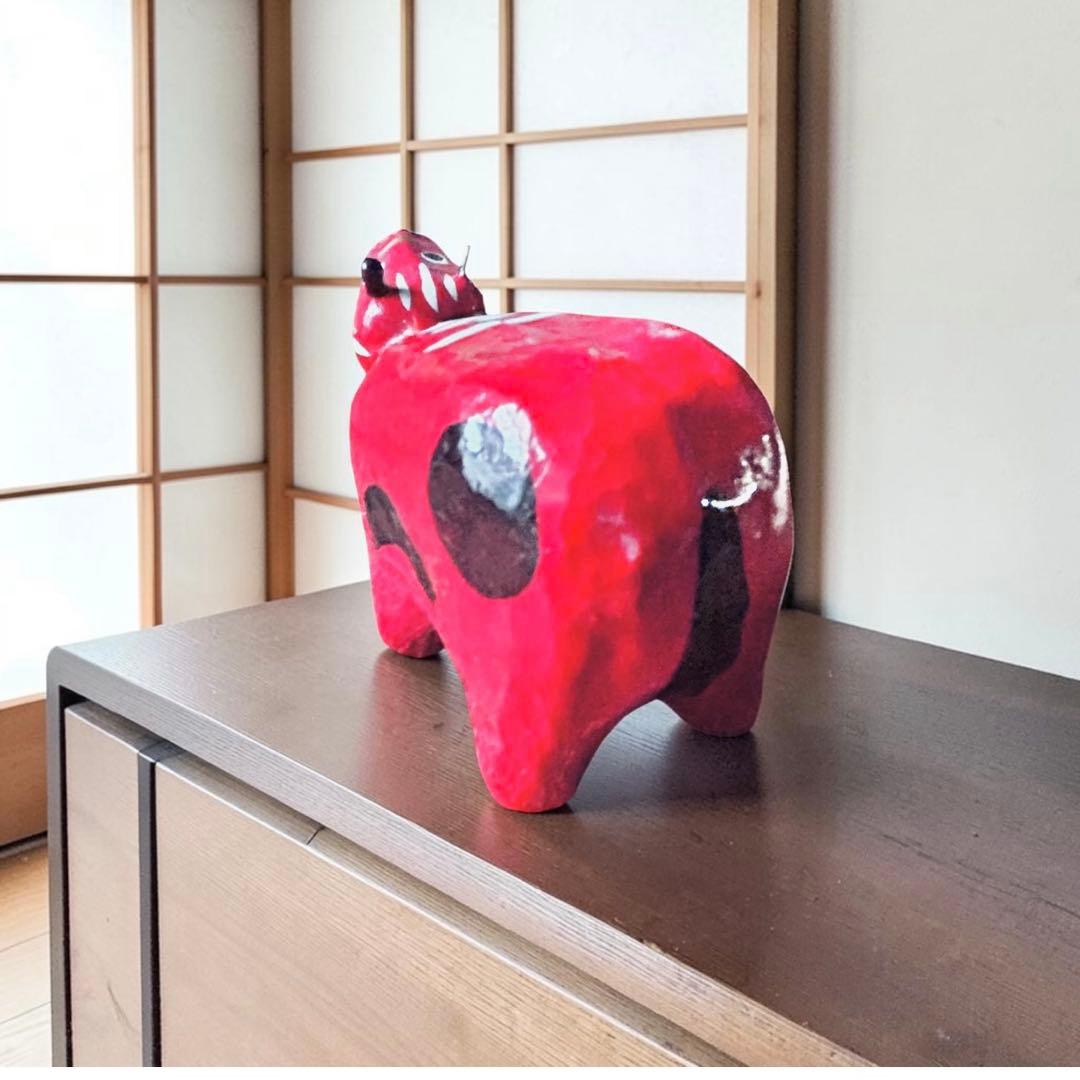 廃絶品 福島県郷土玩具 会津張子・五十嵐民芸店三代目五十嵐新一 『赤べこ』