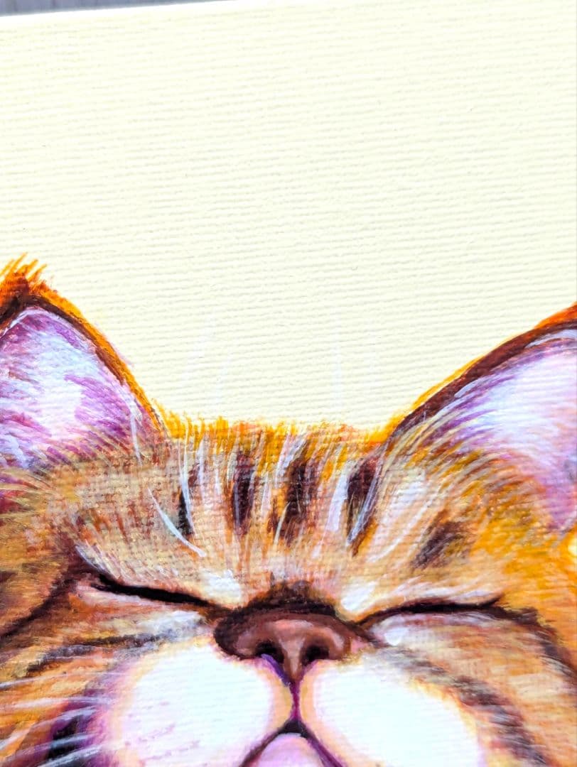 猫　絵　とらねこ　『Thank you』 手描き　原画　イラスト