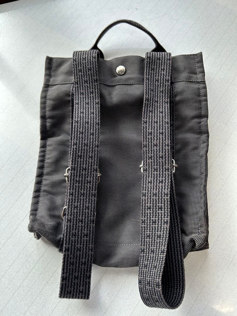 HERMES エルメスエールライン アド MMリックサック バッグ2Wayグレー