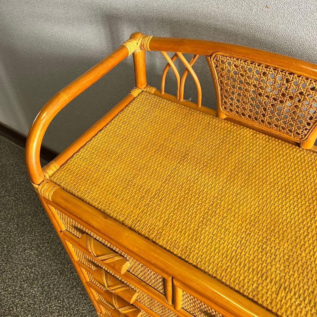 【美品】ラタンチェストキャビネット