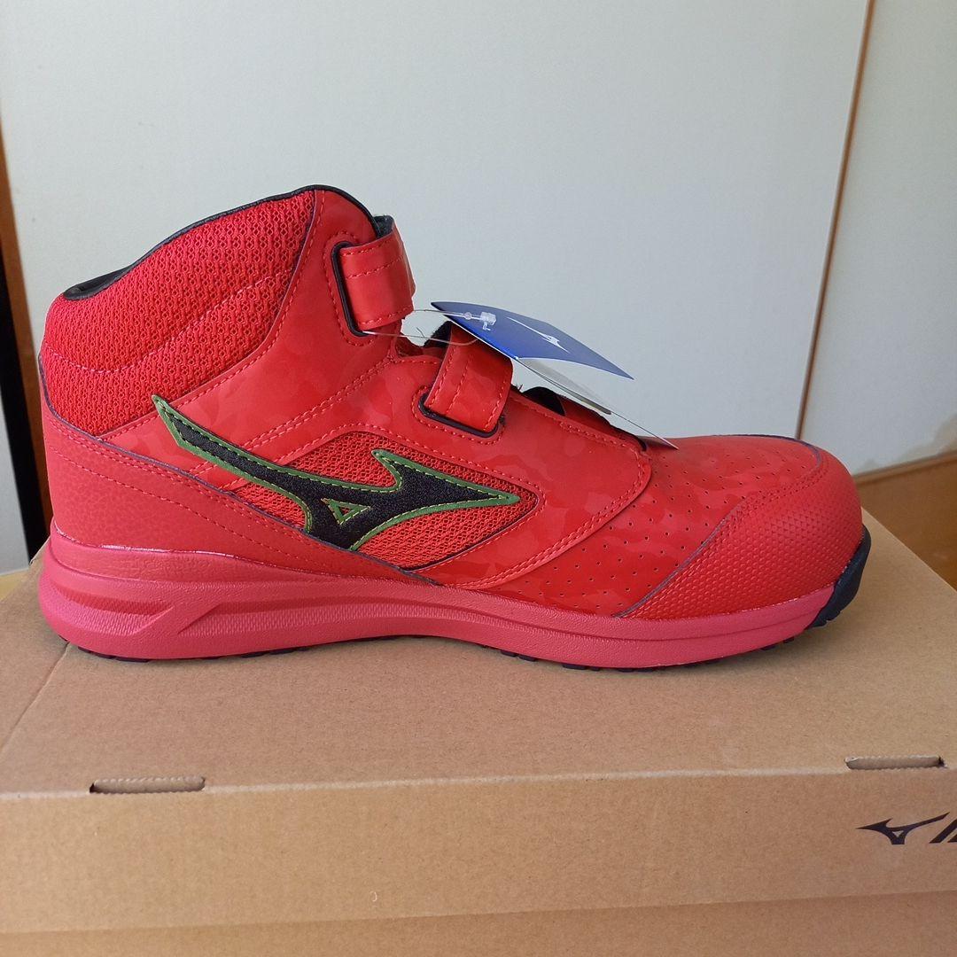 Mizuno ハイカット安全靴 レッド26.5cm　ALMIGHTY LS21M