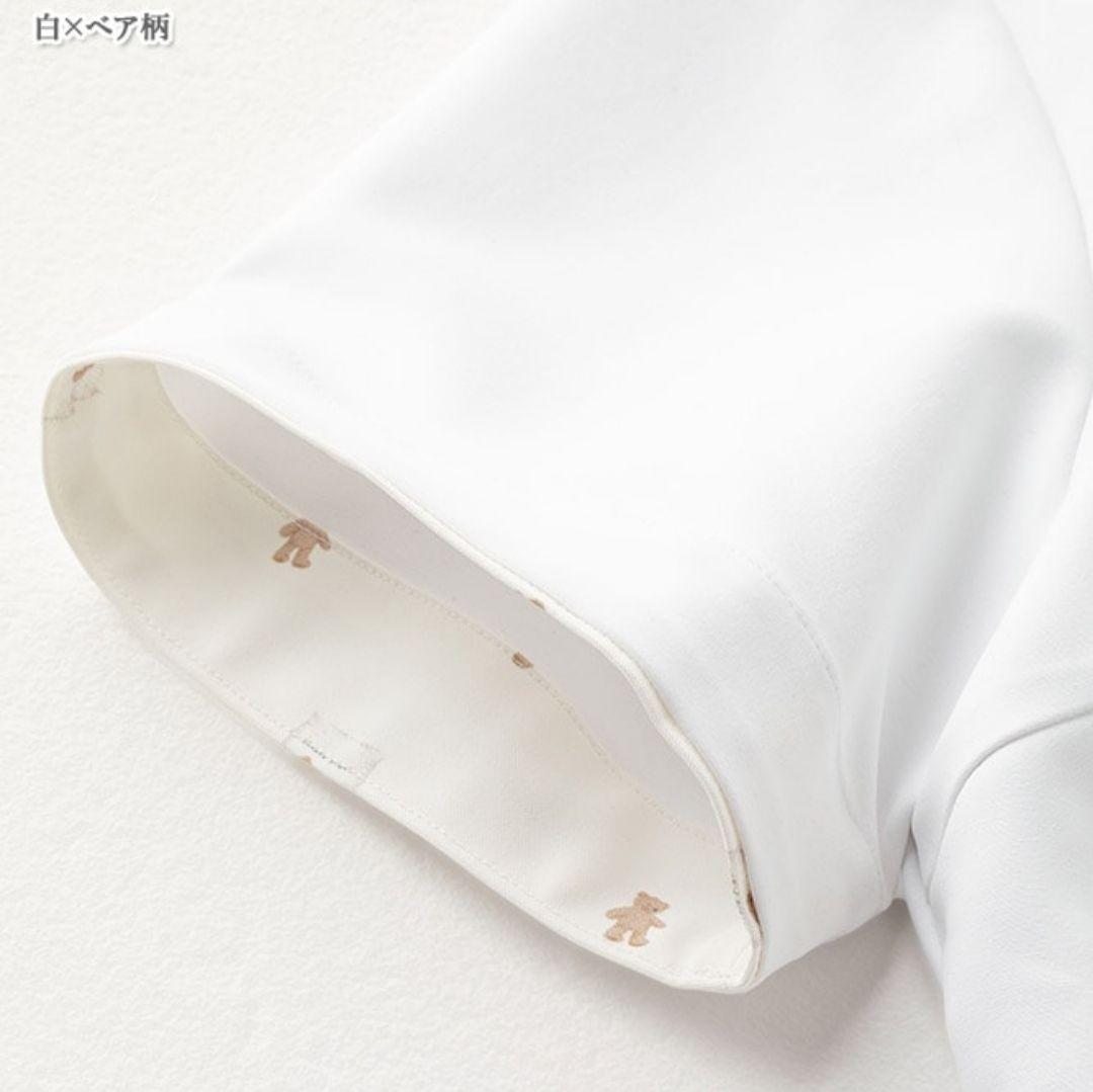 GELATO PIQUE 白×ベア柄 パターンプルオーバー スクラブ Lサイズ