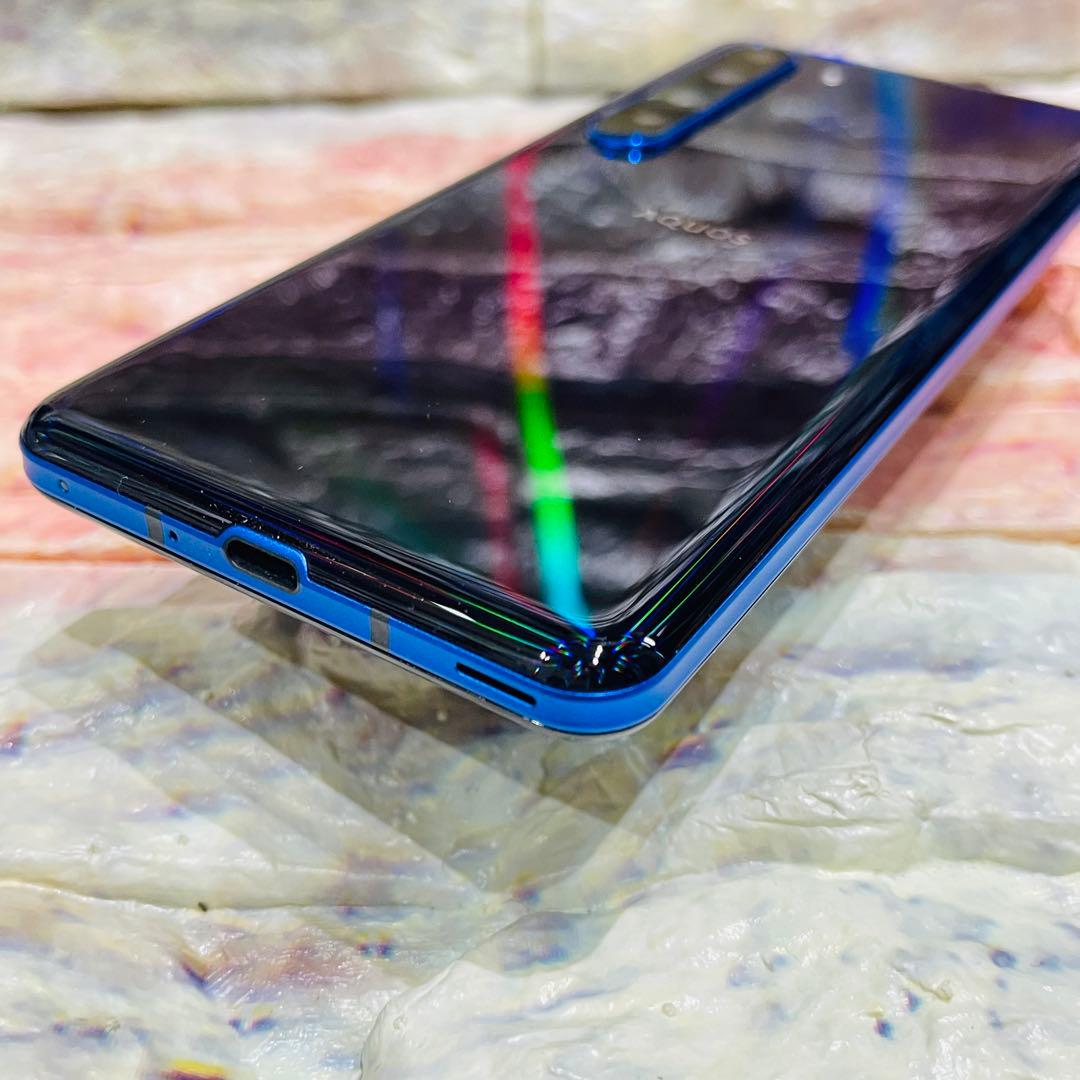 美品 SIMフリー AQUOS R5G 256GB アースブルー 電池良好