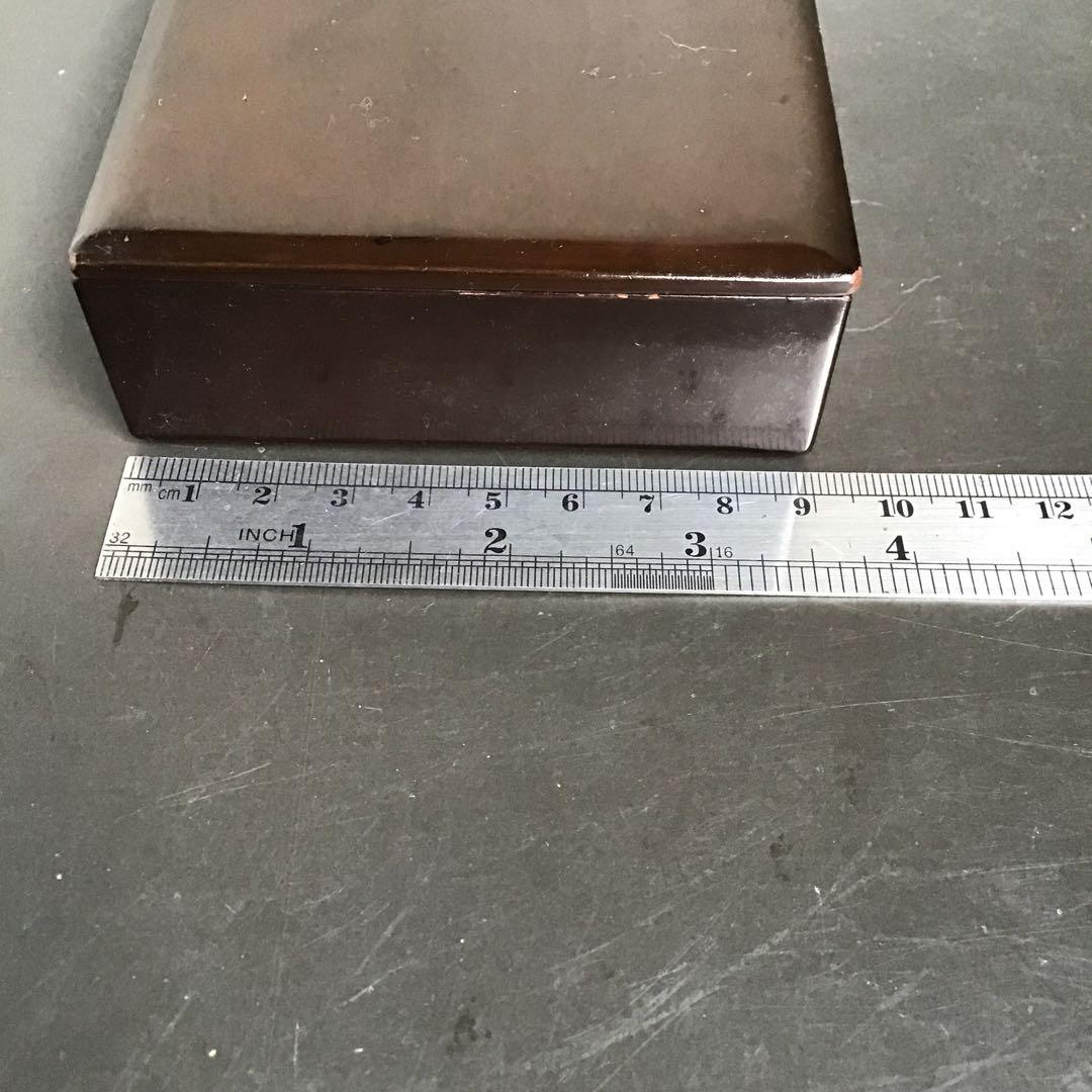 本漆塗　骨董品　アンティーク　小物入れ　時代小箱　文箱