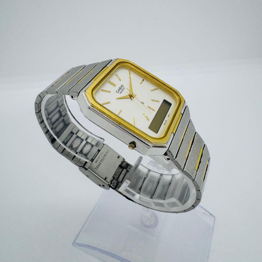 ✨CASIO✨カシオ✨AQ-519G✨コンビ✨ヴィンテージ✨クォーツ✨腕時計✨