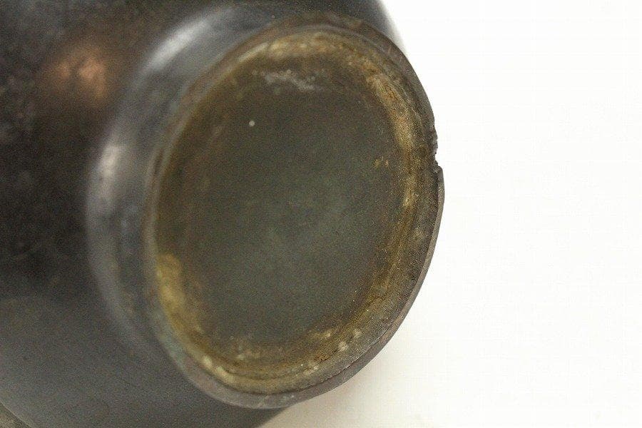 茶道具 古銅 獣耳 花器 瓶 高17.5cm 送料無料