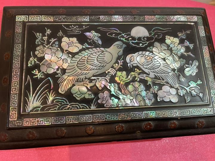 小箱 鳥の柄 アンティーク 骨董品