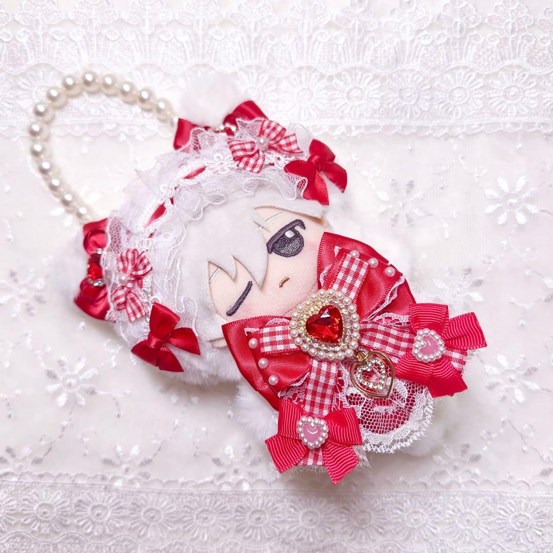 いつぬい　ちびぐるみ ぬい服　あんスタ　赤　ロリータ　ねこ　白